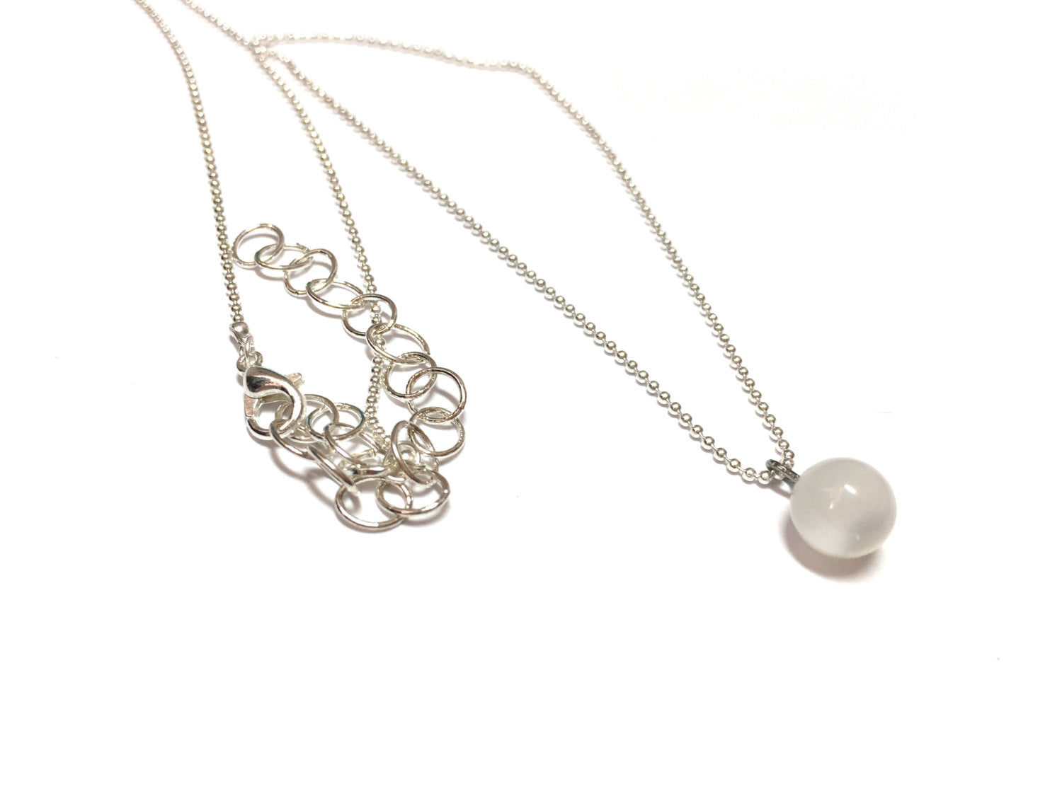 white simple necklace