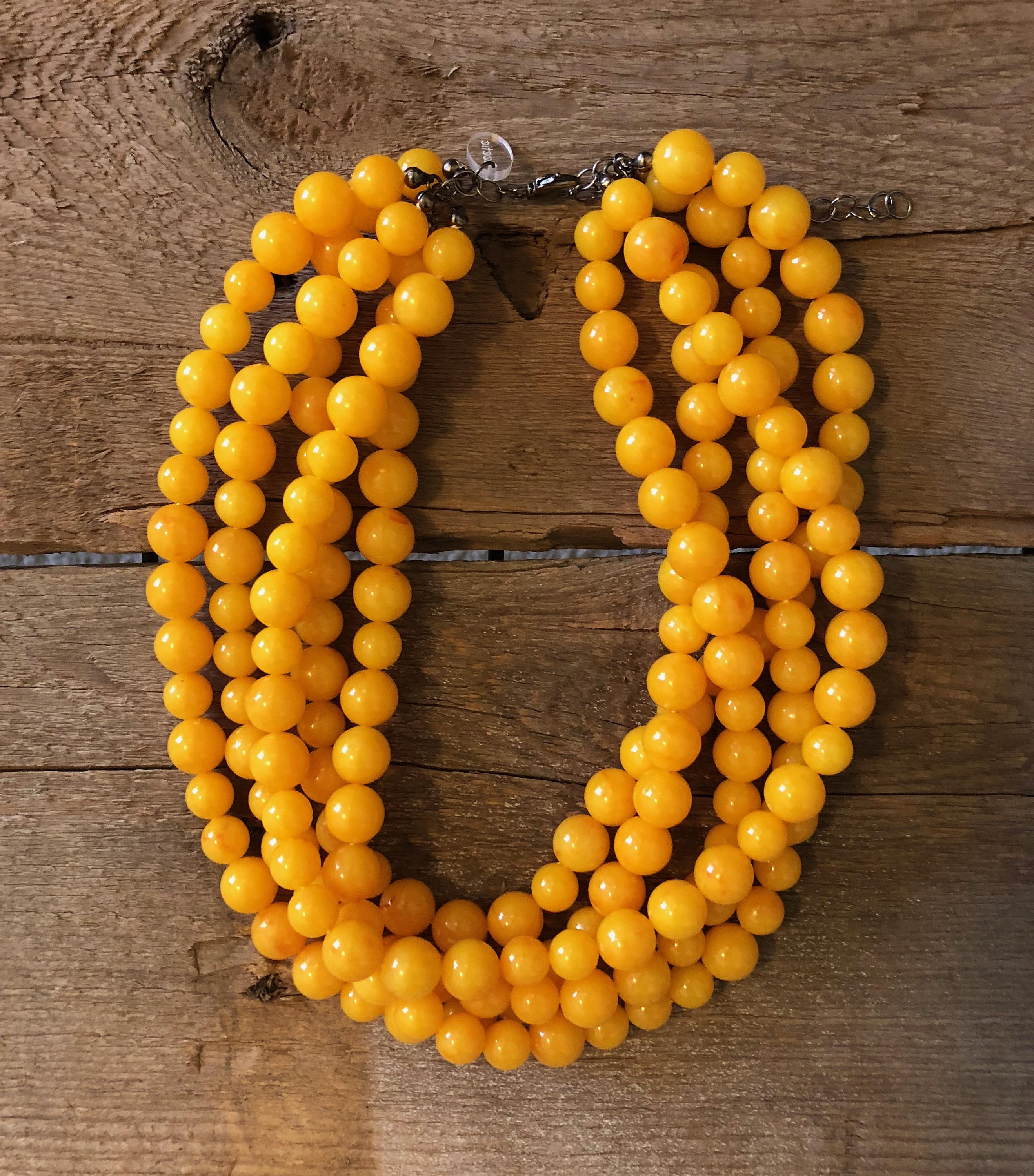 amber lucite necklace
