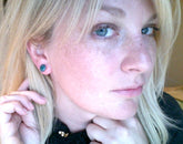 teal earrings
