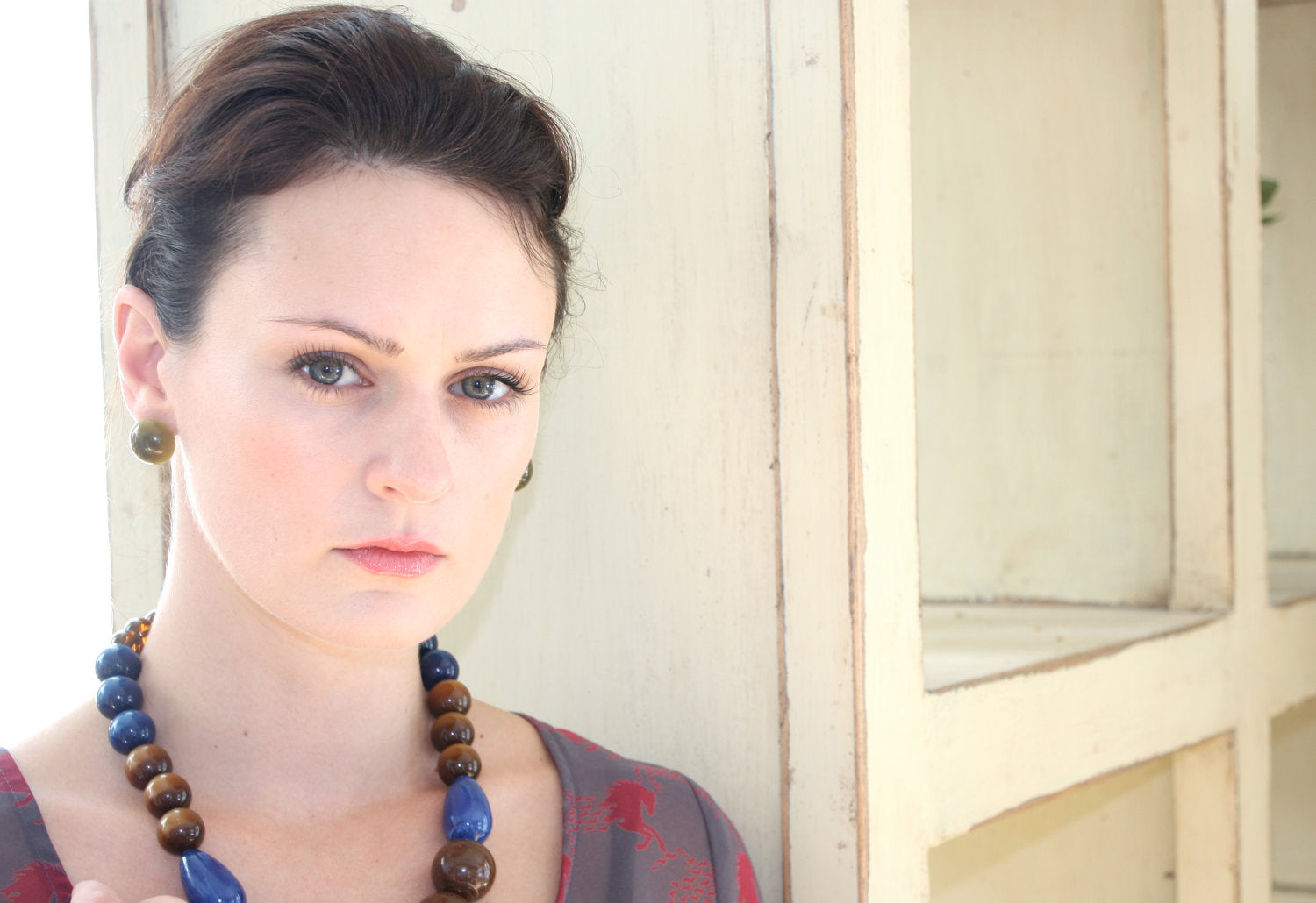 olive green disc earrings