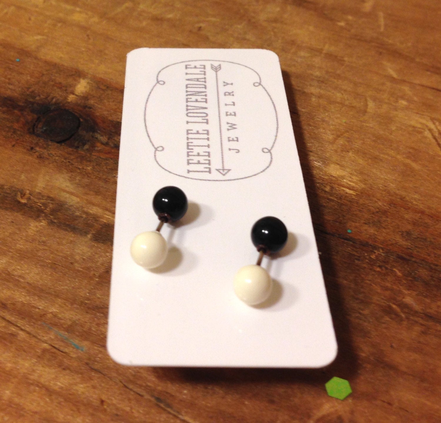 tiny black white studs