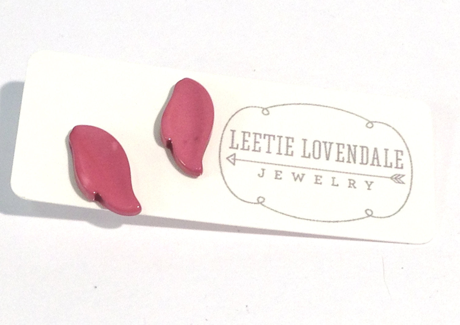 lavender feather studs