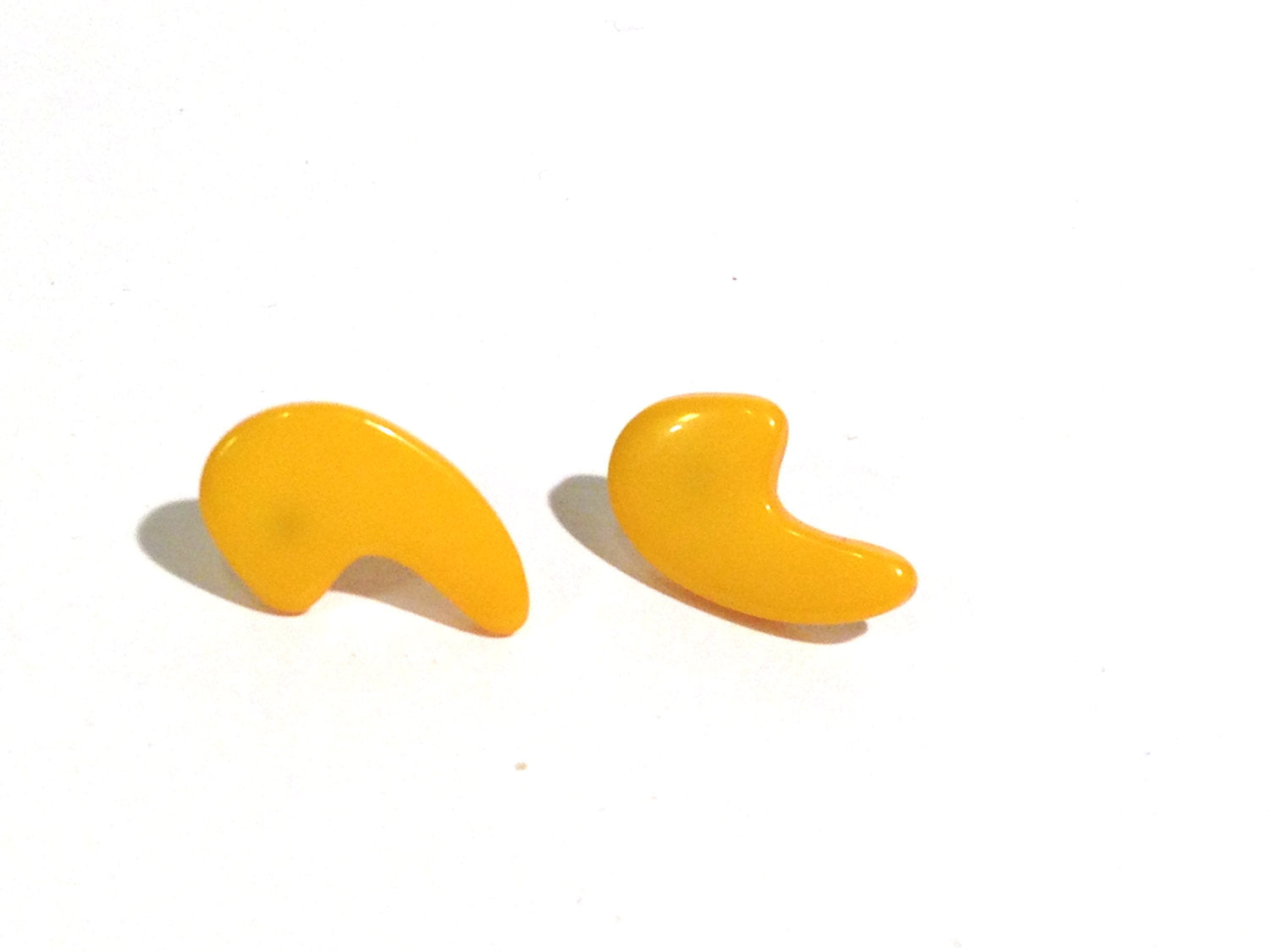 Mustard Yellow Mod Swish Stud Earrings | for punctuation lovers