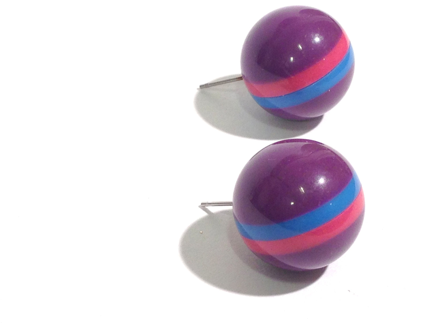 dark purple stripe studs