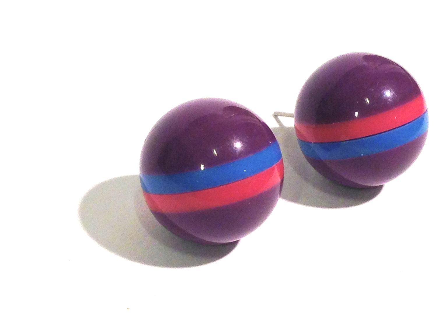 purple stripe studs