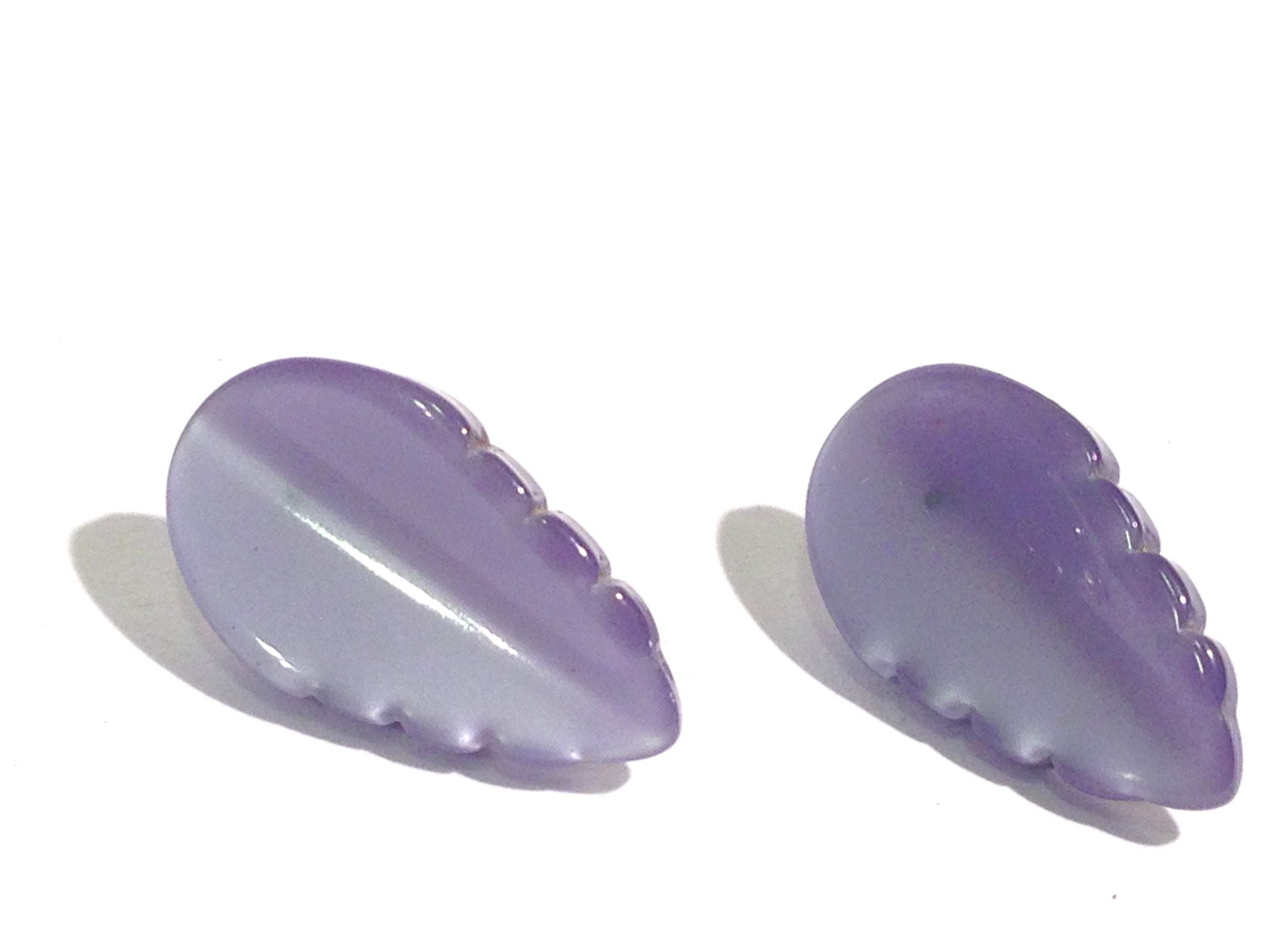 lavender leaf earrings