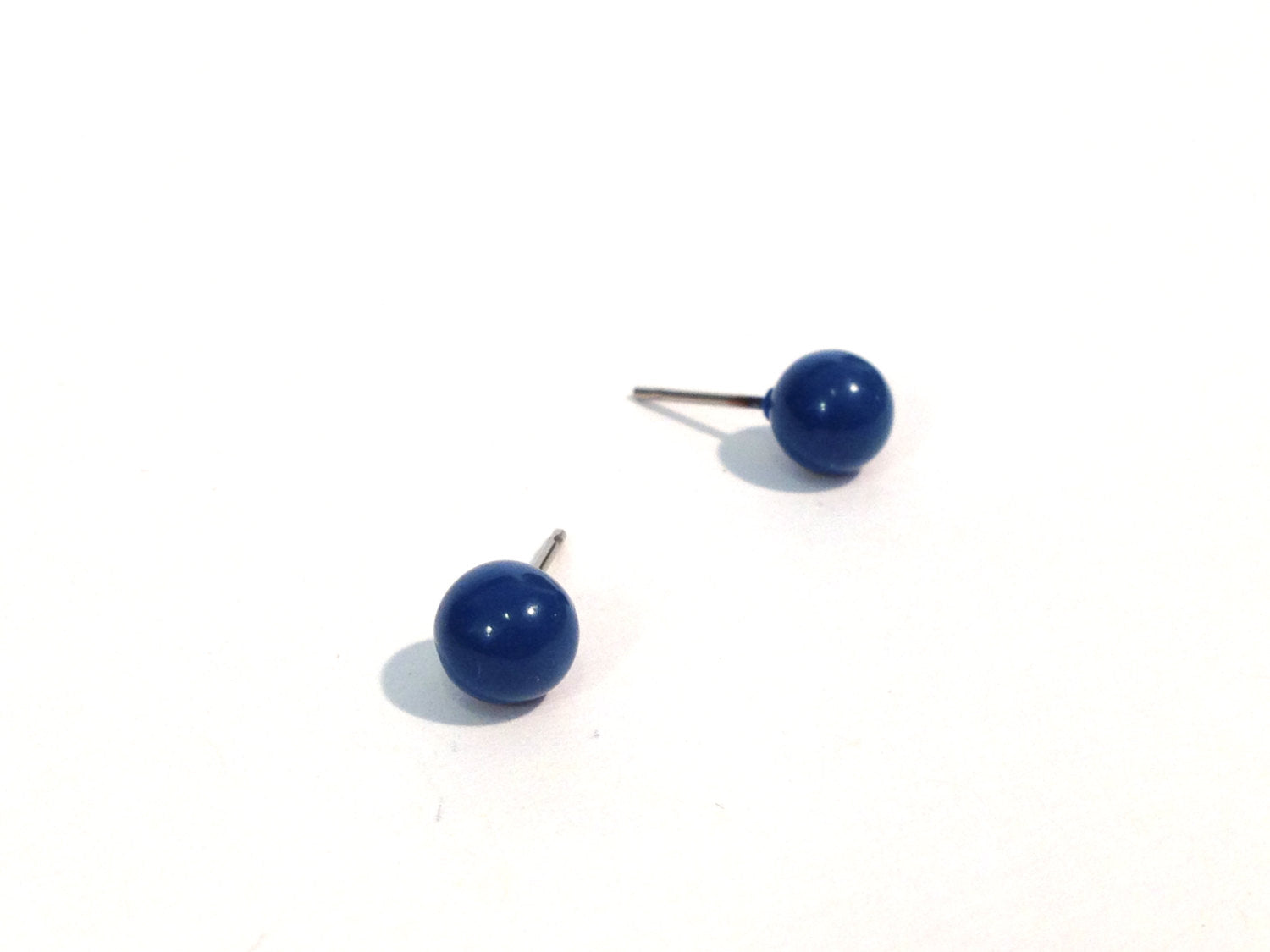 small navy earrings studs