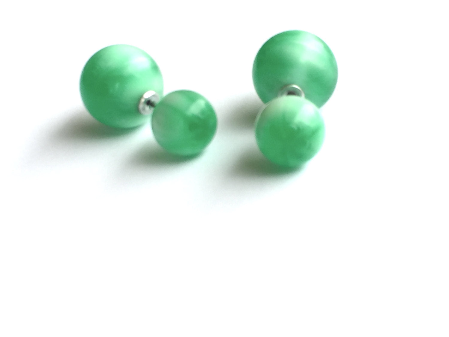 emerald 2 sided studs