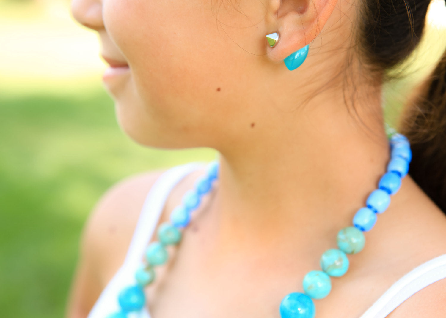 pewter double sided earrings