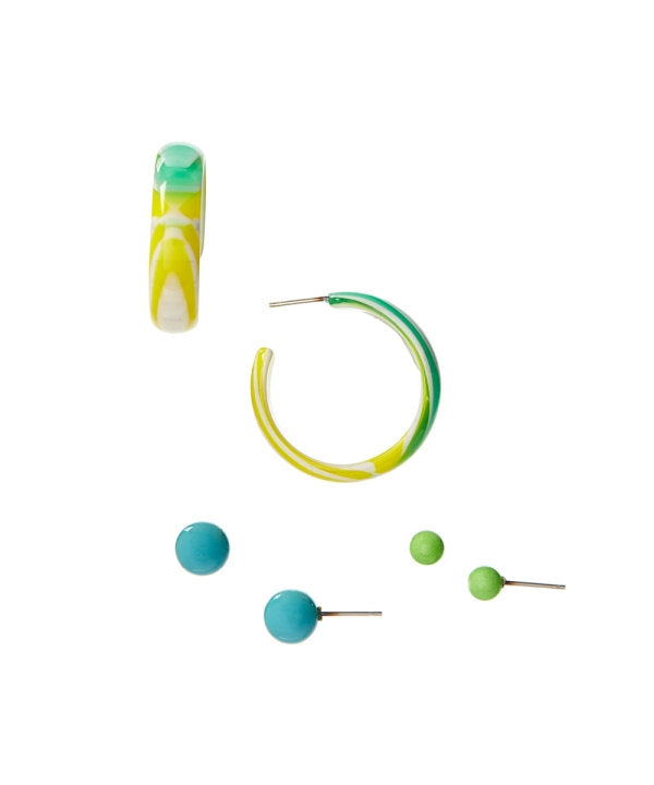 mint yellow earring set