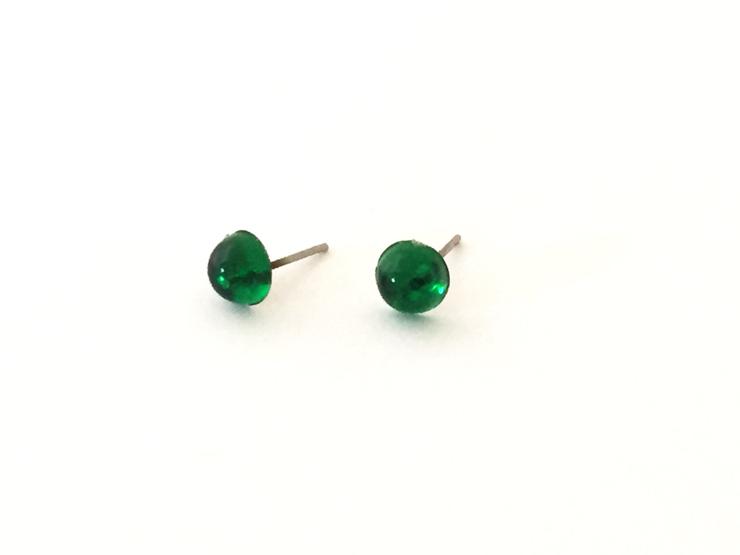 green lucite bling studs