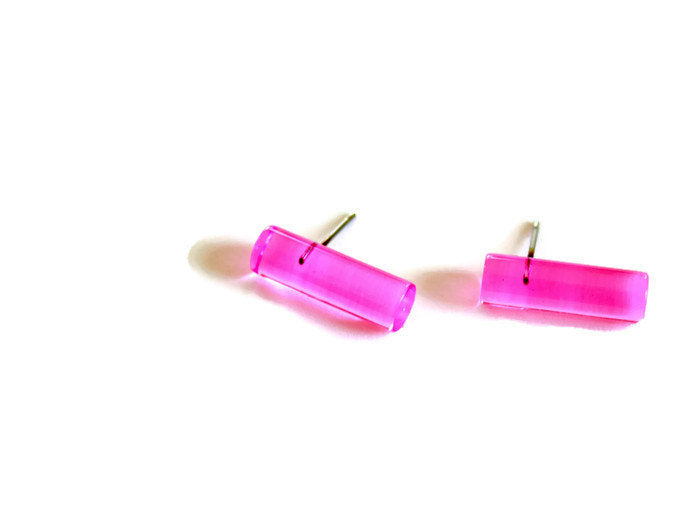 bright pink studs