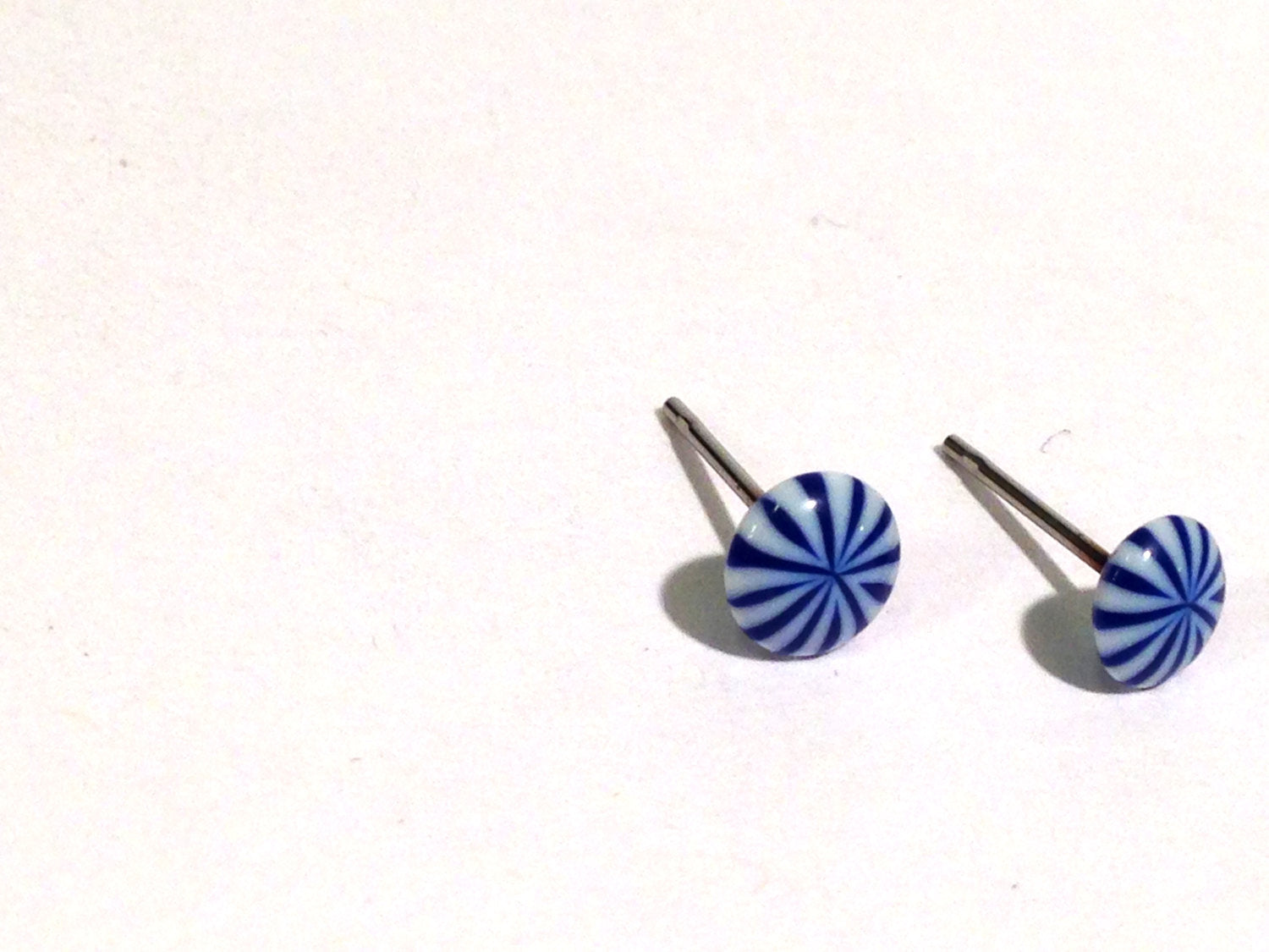 tiny blue lucite studs