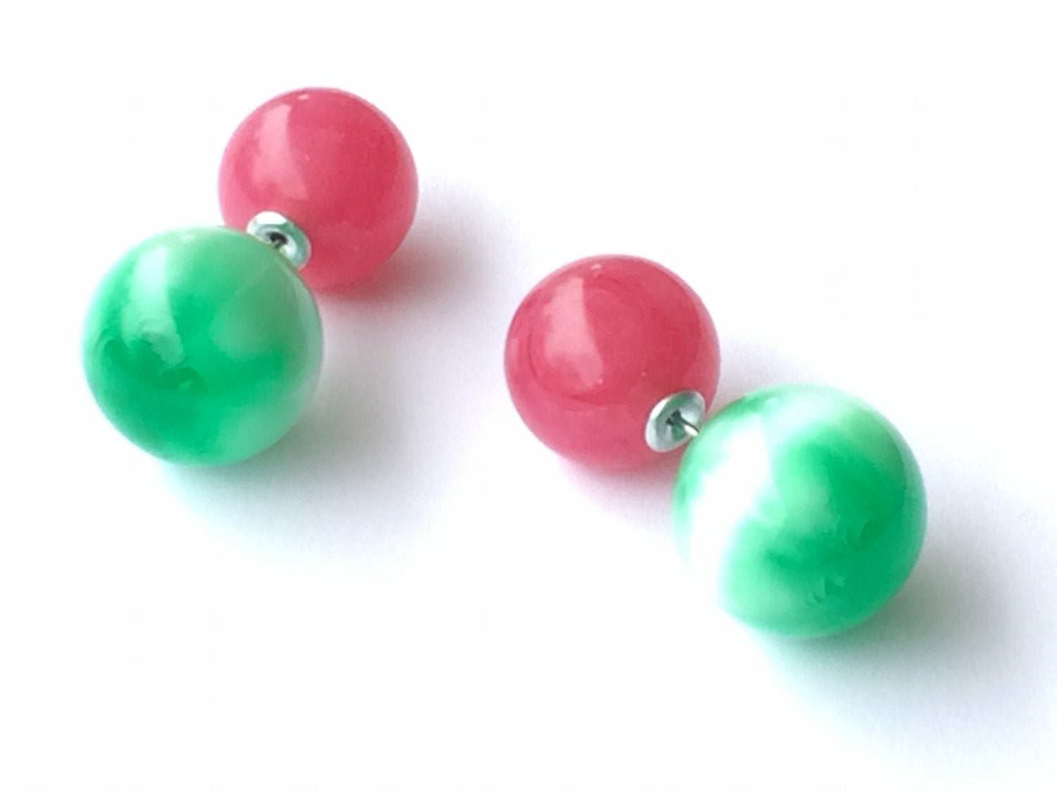 bright double earrings