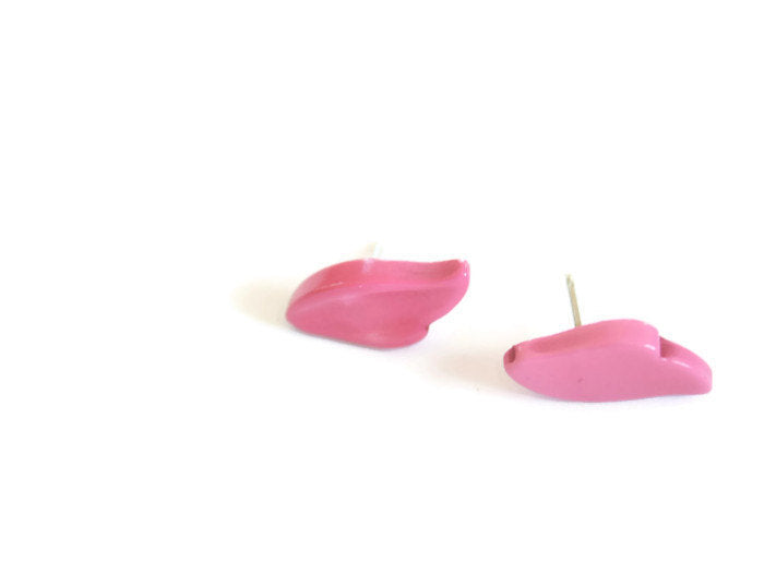 lavender feather earrings