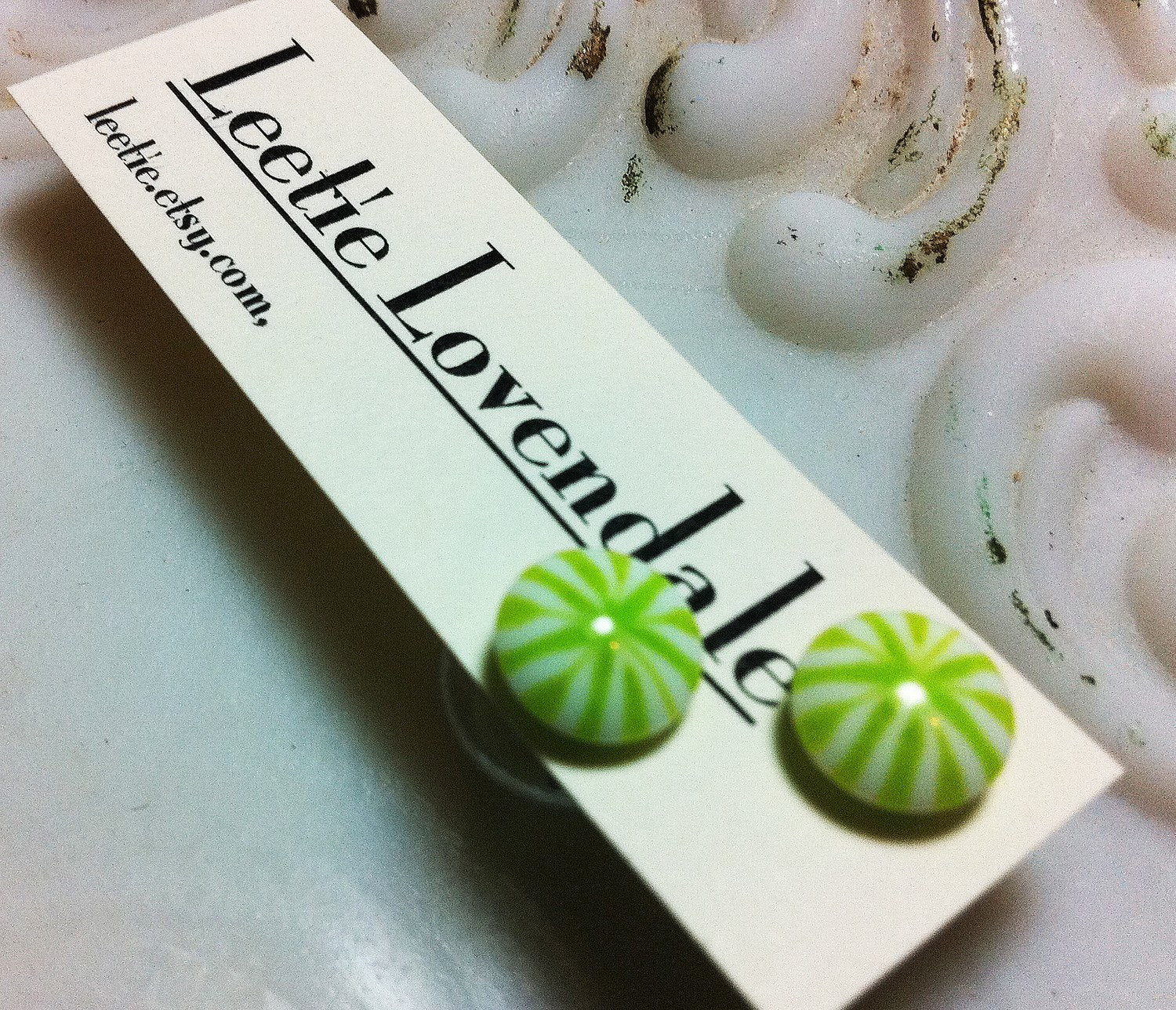 lime green starburst studs