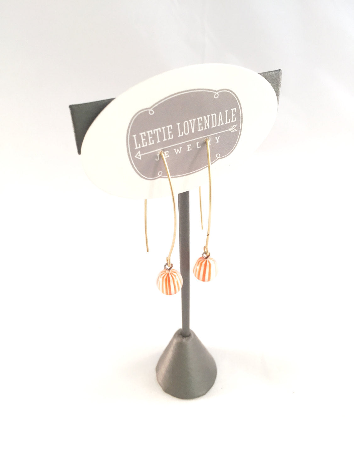 long gold orange earrings