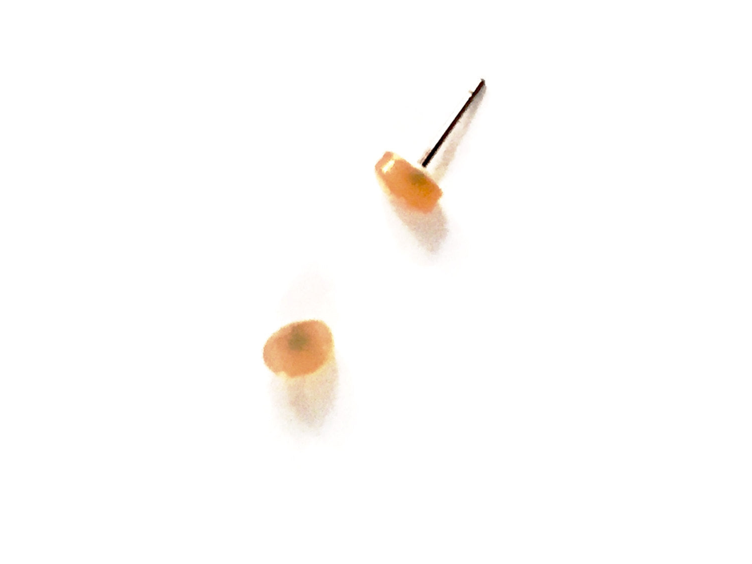 tiny beige stud earrings
