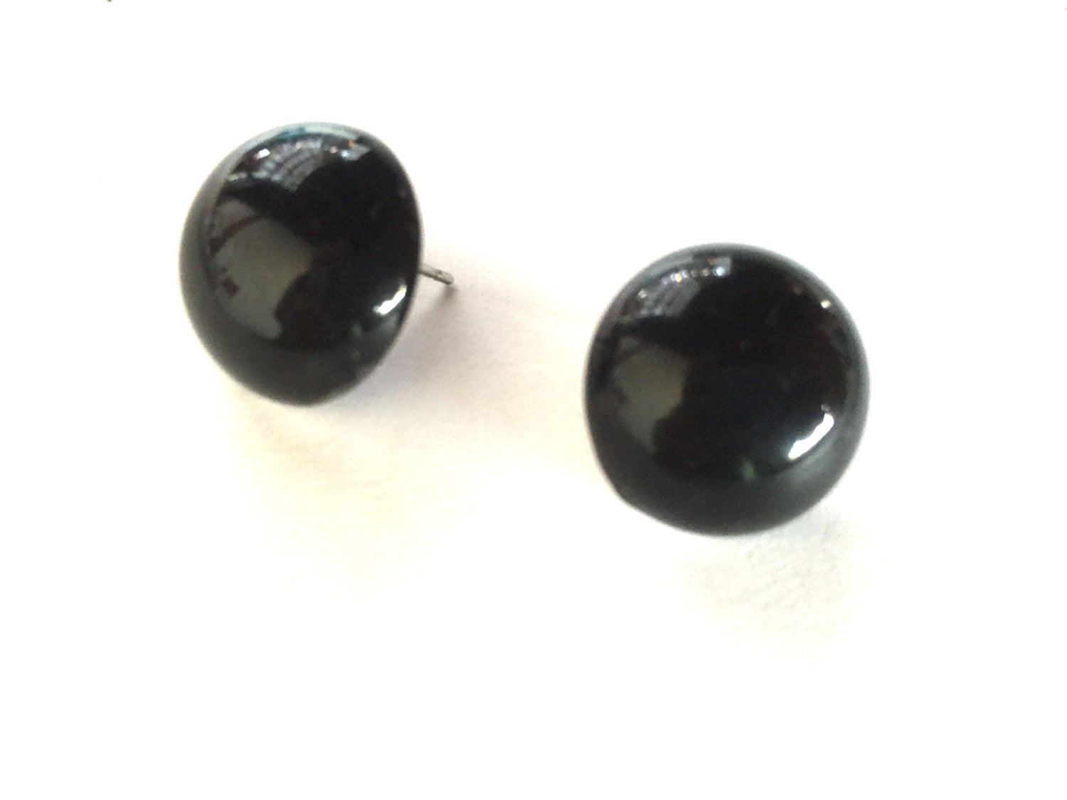 black button earrings