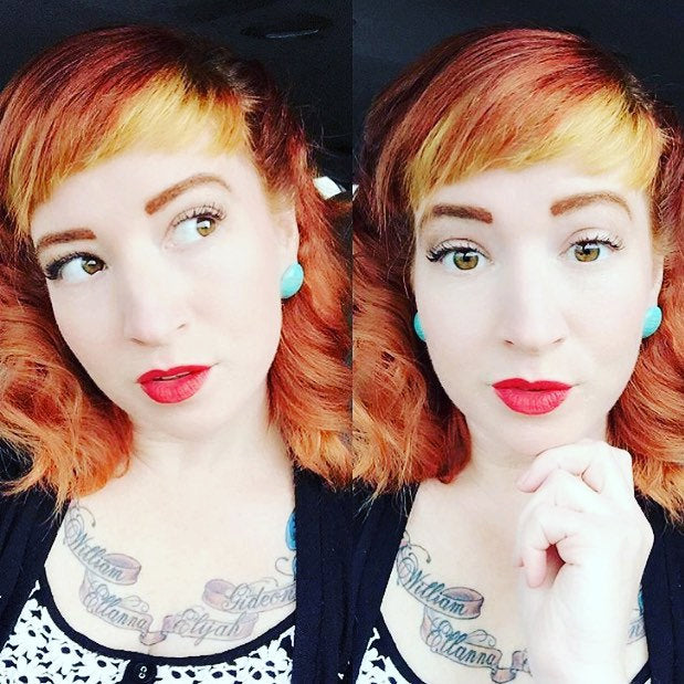 red head pinup girl earrings