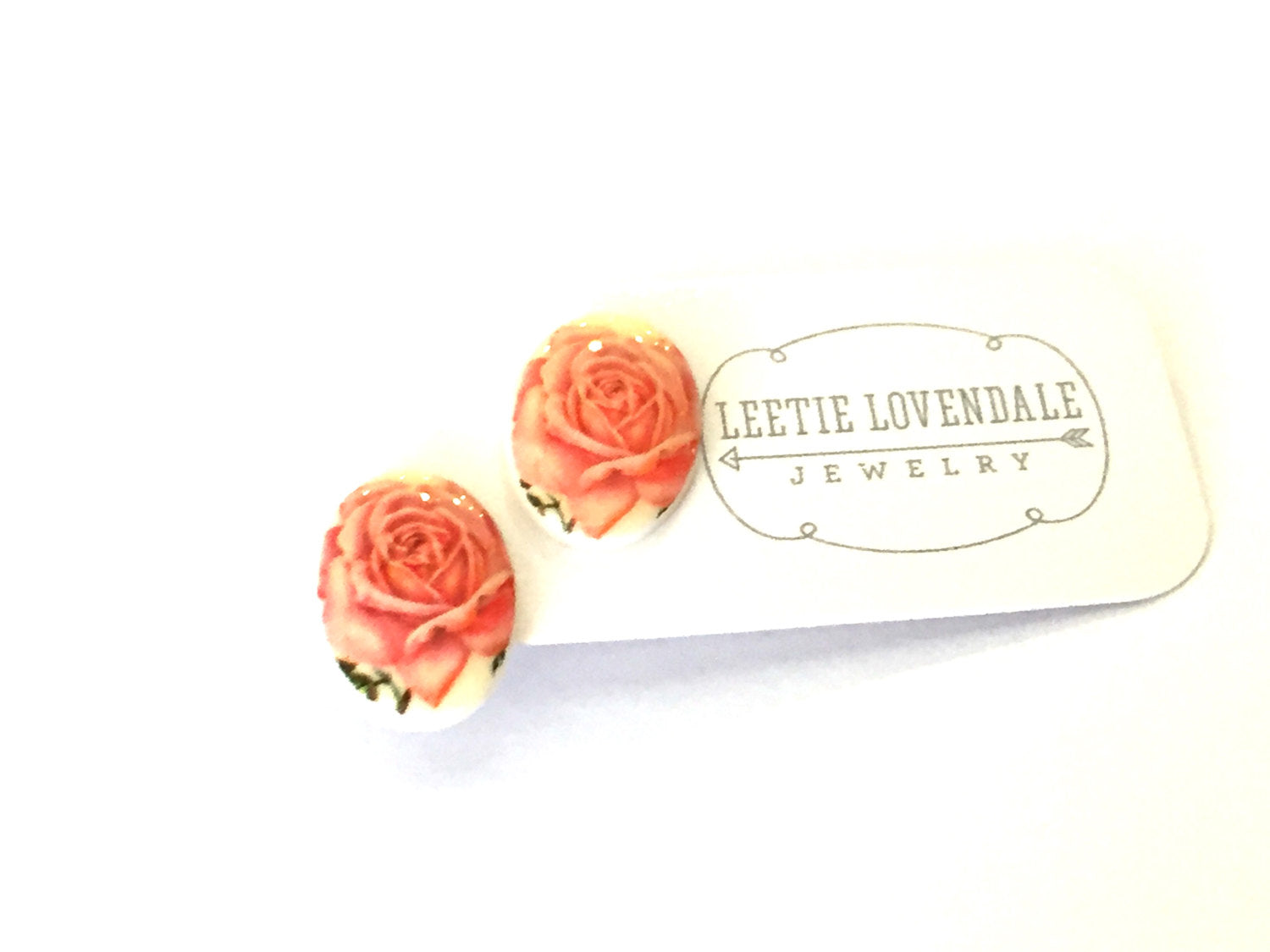 vintage rose earrings