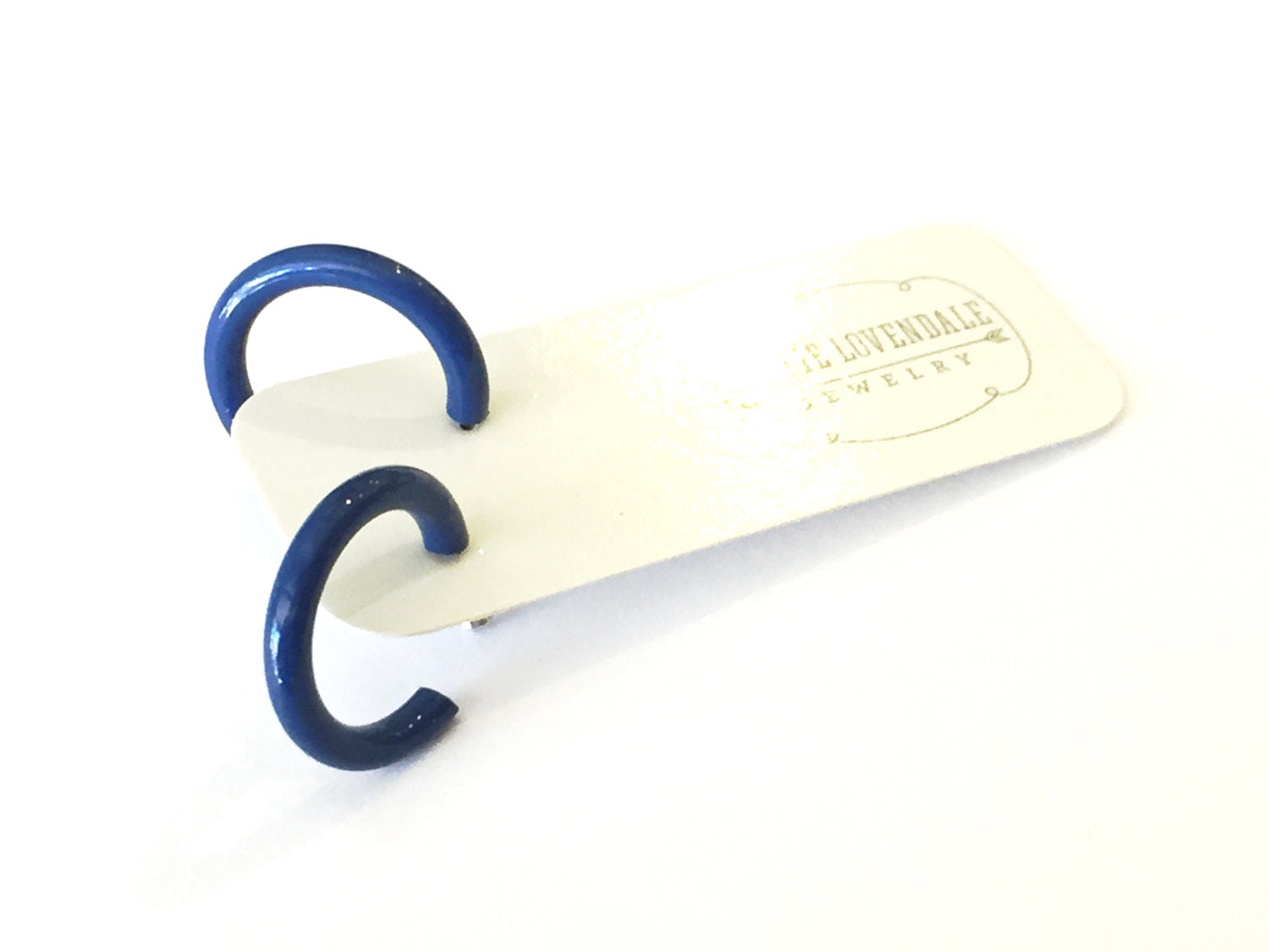 Deep blue hoop earrings