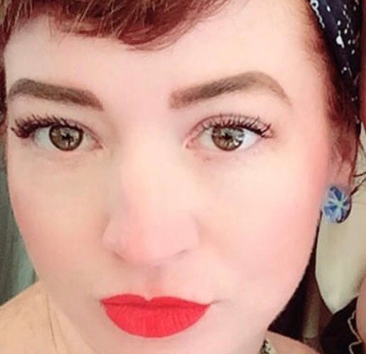 Lavender Matte Marbled Disc Stud Earrings