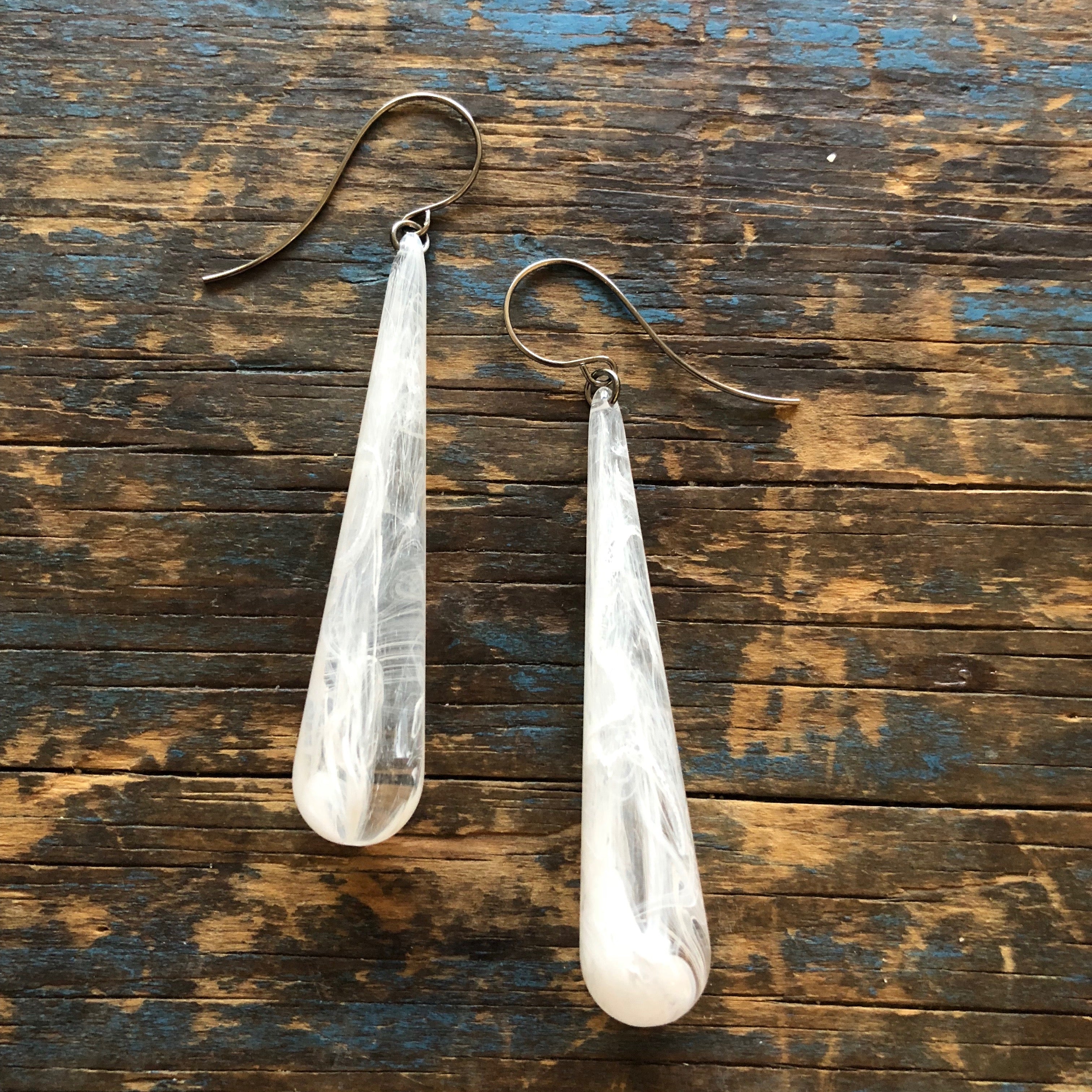 Clear shop teardrop earrings