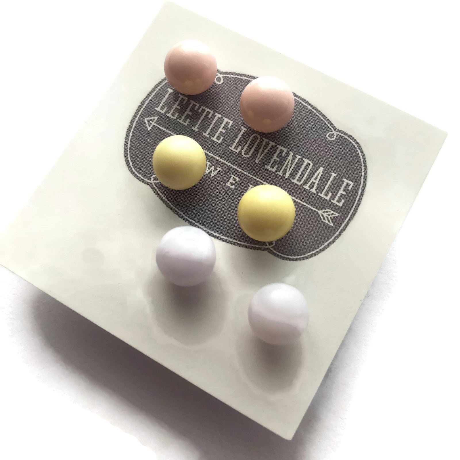 pink lucite stud earrings