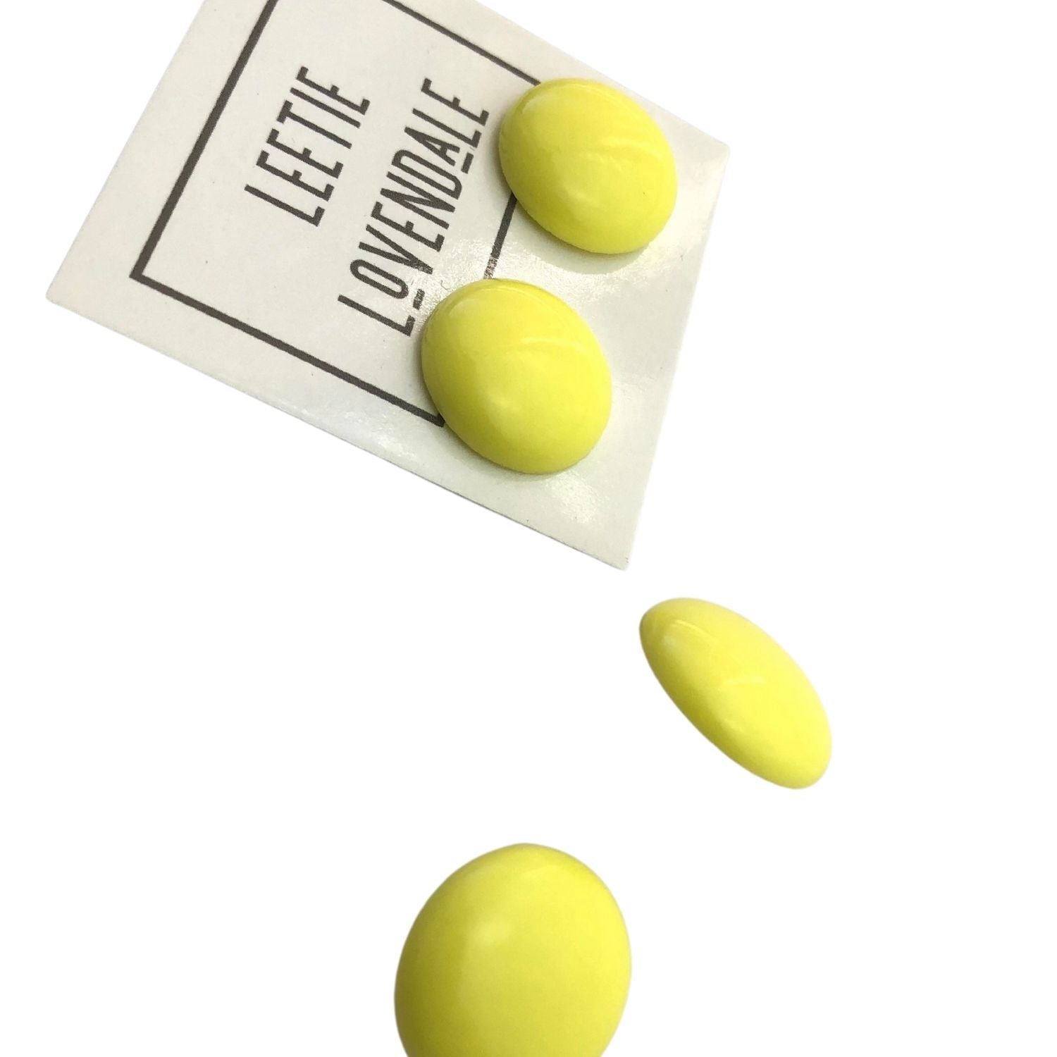 Sun Yellow Retro Button Stud Earrings