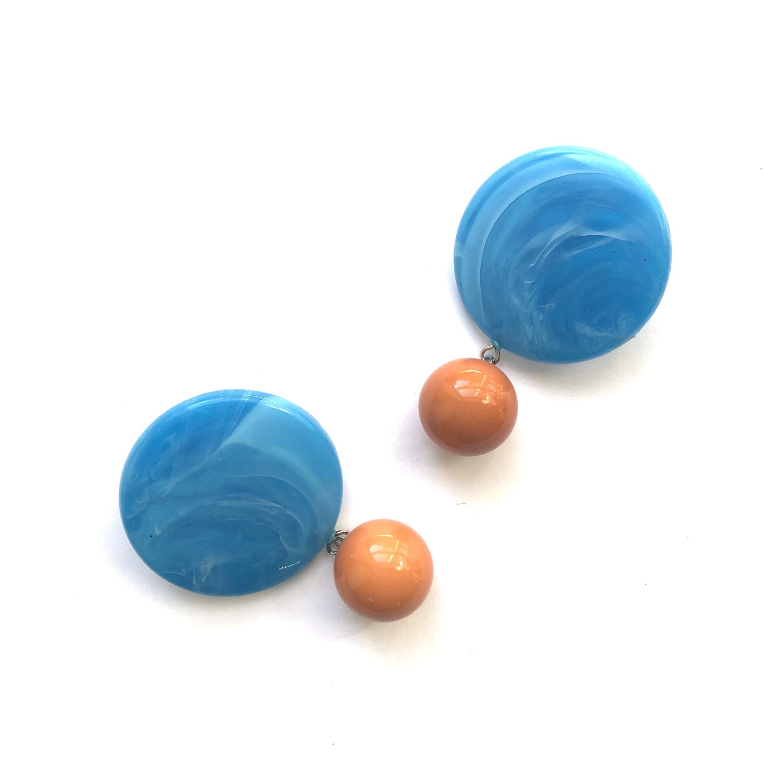 Aqua blue lucite earrings