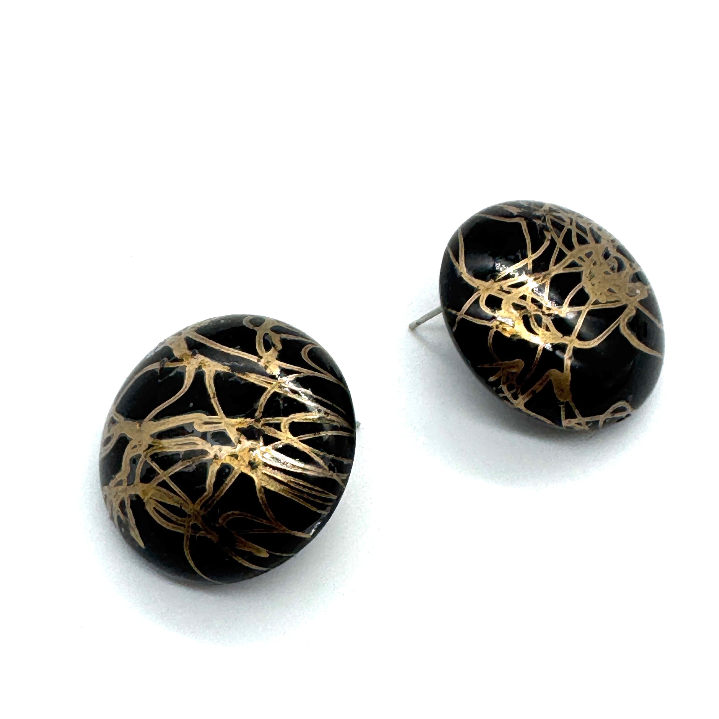 Metallic Splattered Paint Large Retro Button Stud