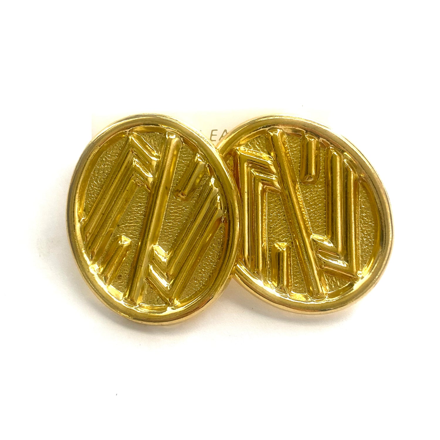 Golden Enamel oval Studs - Kooky Deadstock Earrings *Final Sale