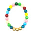 Colorful beaded necklace on a white background