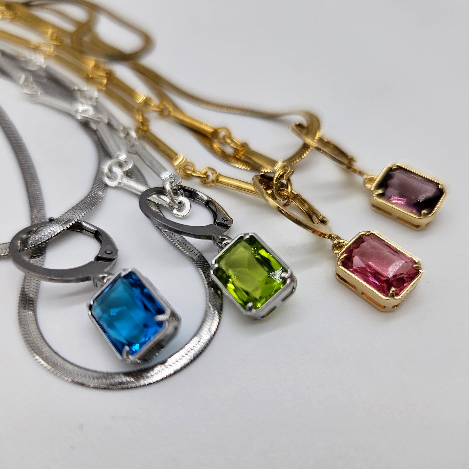 Interchangeable Glass Charm Party - Necklace &amp; Earrings