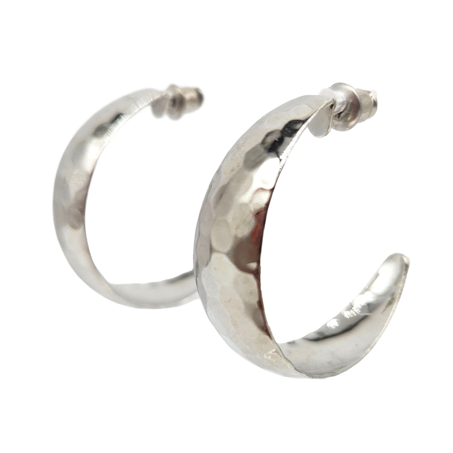 Vintage Archives: Hammered Silver Hoop Earrings