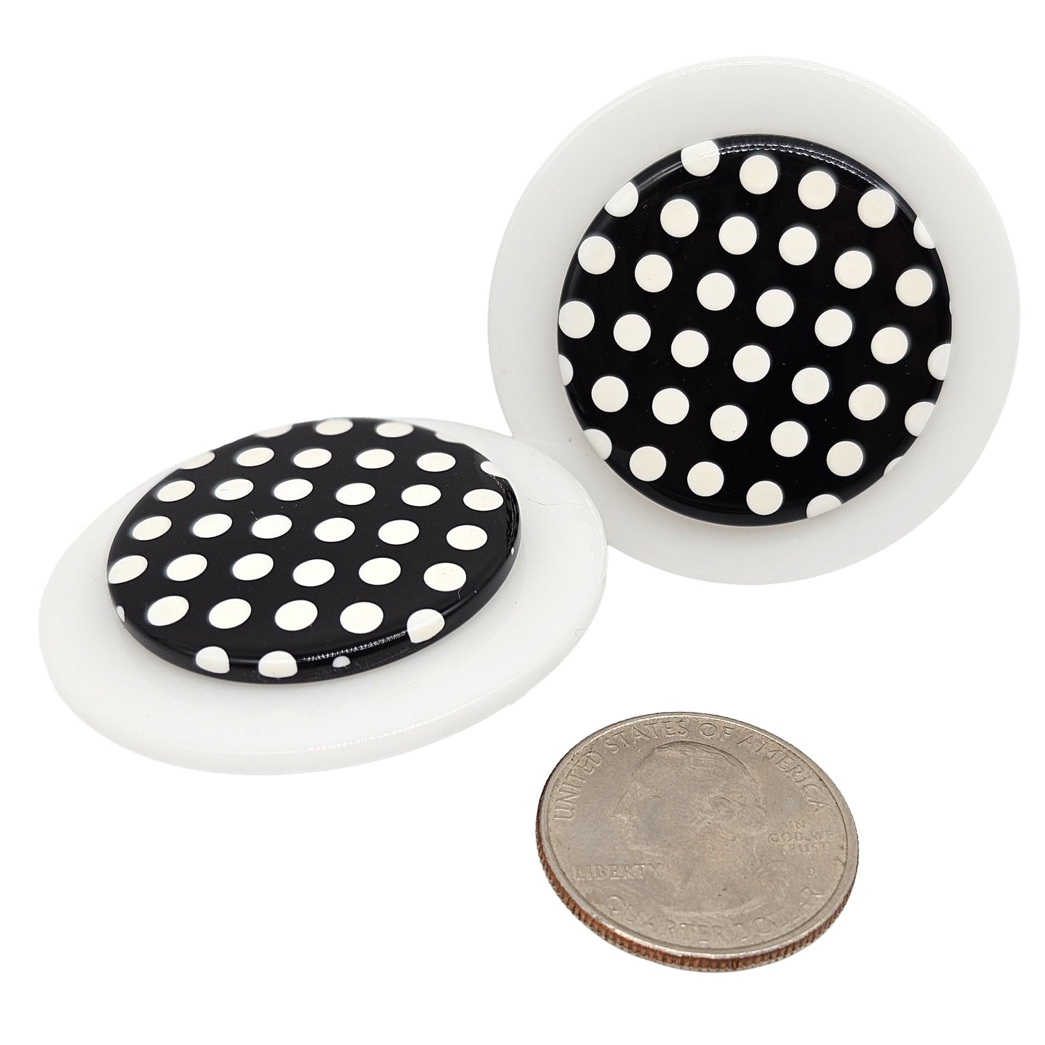 Vintage Archives: Black Polka Dot Clip-On Earrings