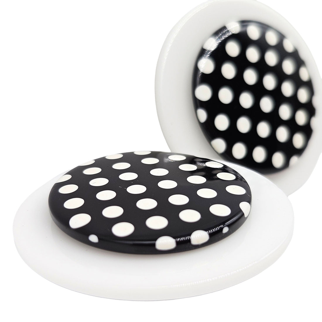 Vintage Archives: Black Polka Dot Clip-On Earrings