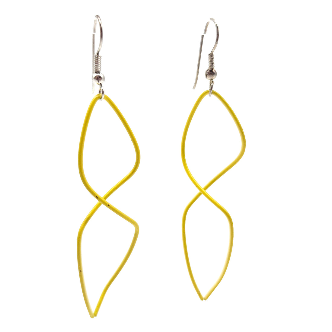 Vintage Archives: Yellow Sculptural Wire Drop Earrings