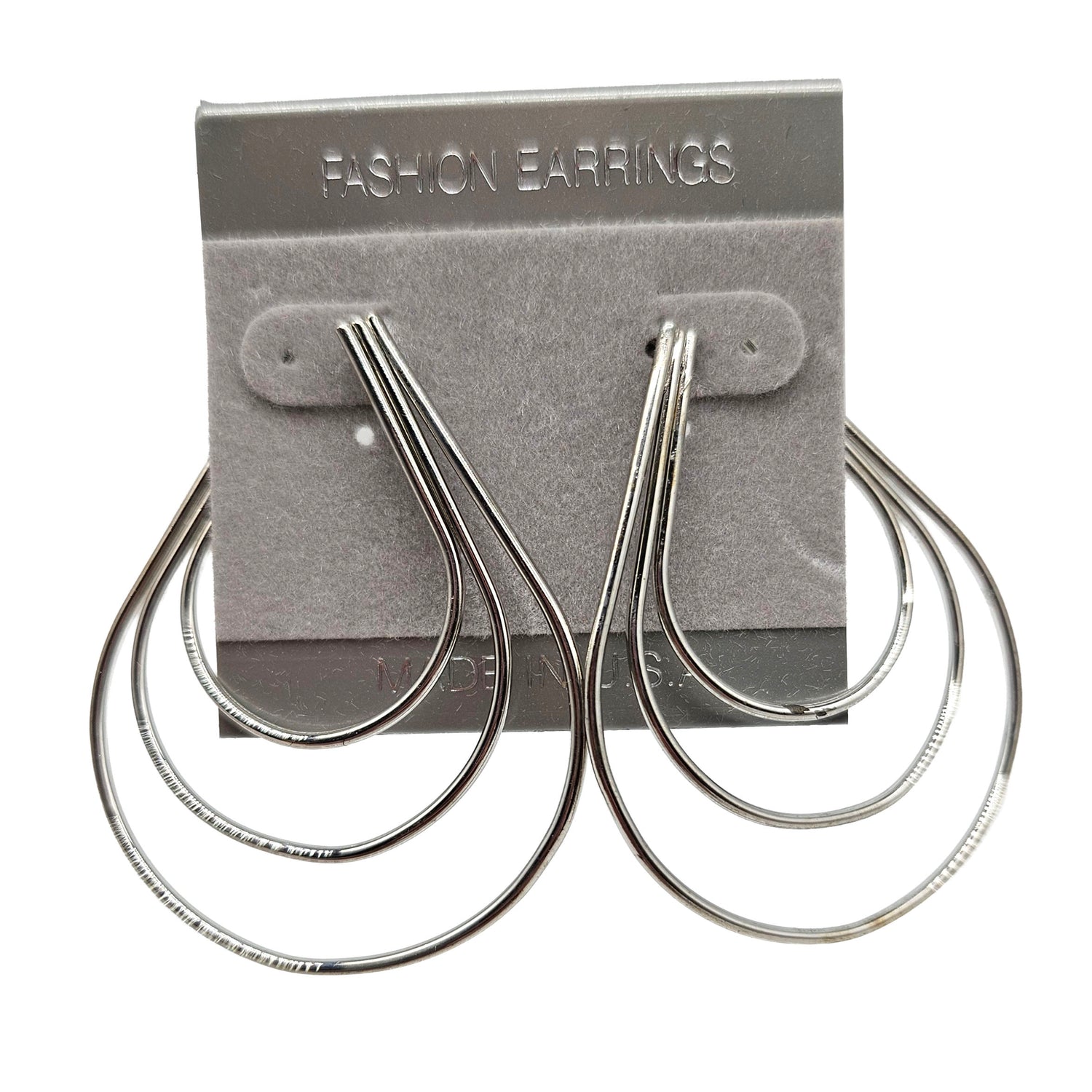 Vintage Archives: Silver Triple Teardrop Hoop Earrings