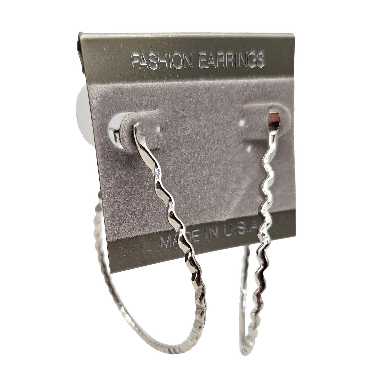 Vintage Archives: Textured Silver Hoop Earrings