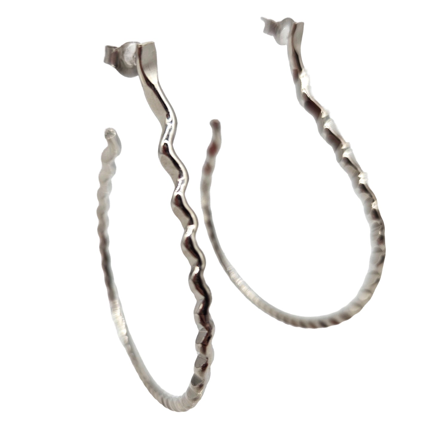 Vintage Archives: Textured Silver Hoop Earrings