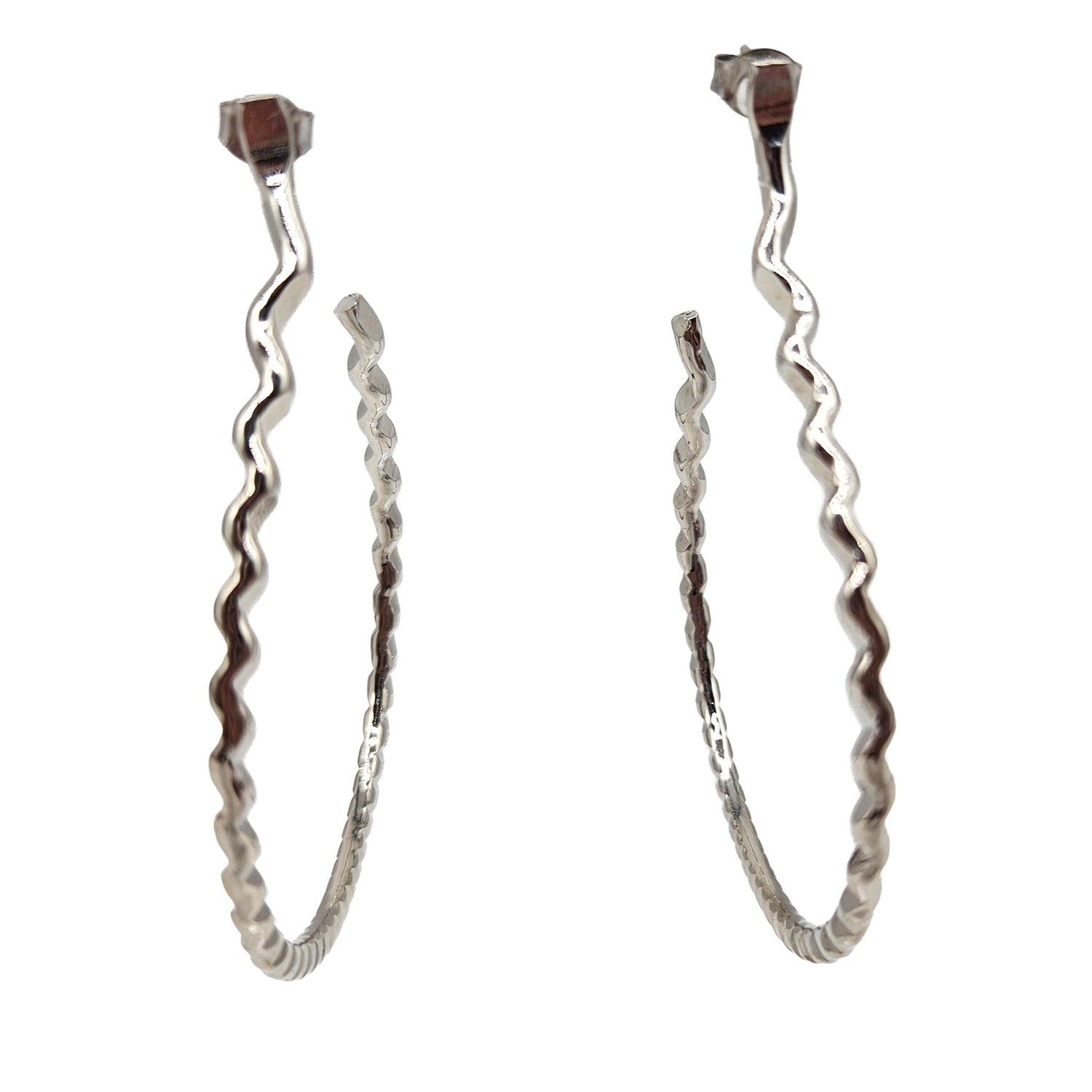Vintage Archives: Textured Silver Hoop Earrings