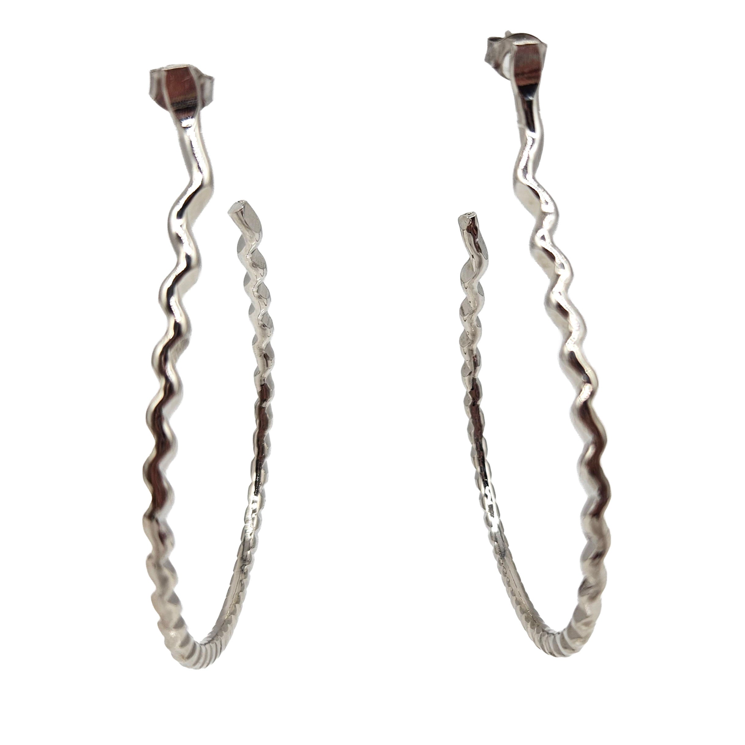 Vintage Archives: Textured Silver Hoop Earrings
