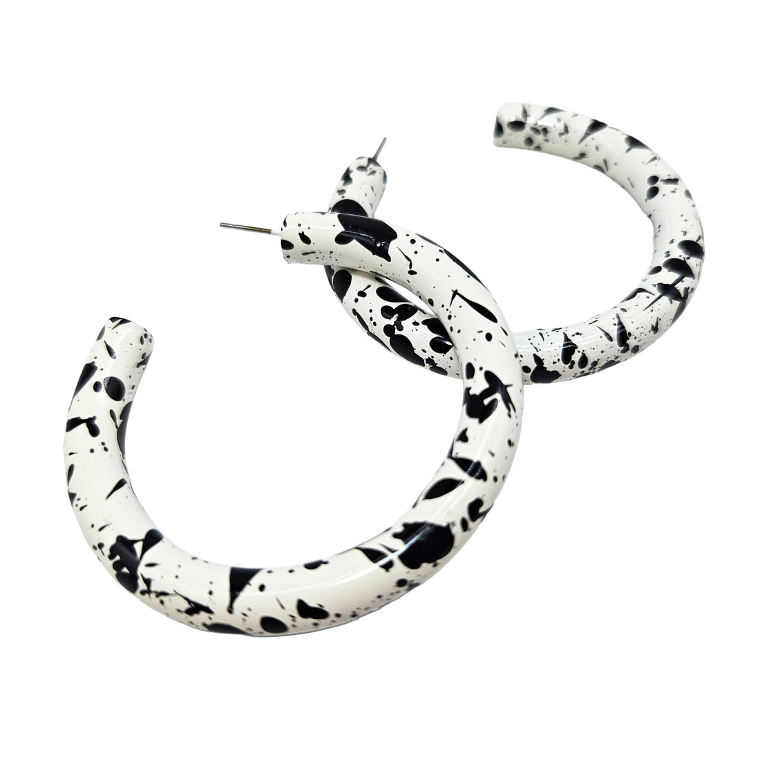 Vintage Archives: Ink Splatter Hoop Earrings