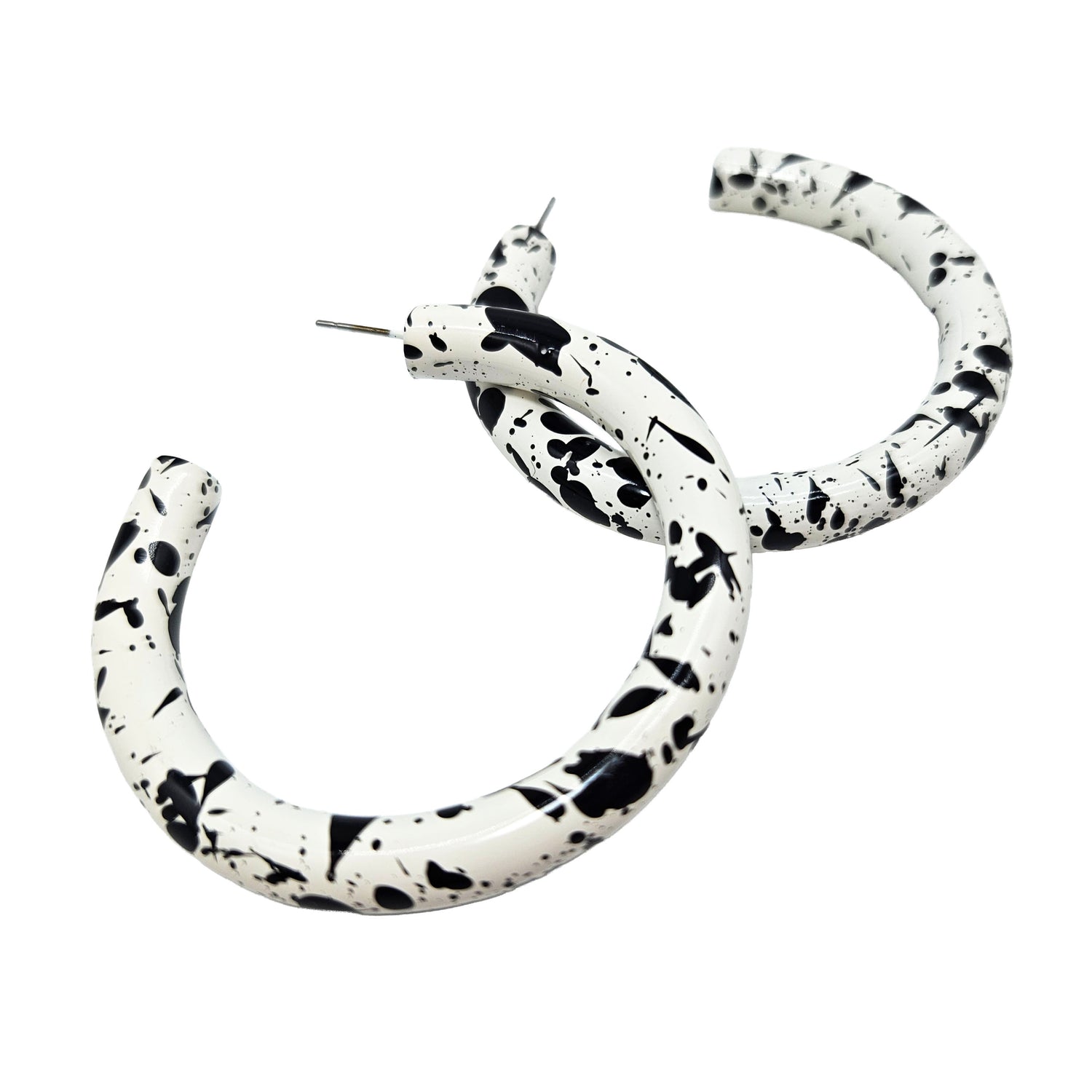 Vintage Archives: Ink Splatter Hoop Earrings