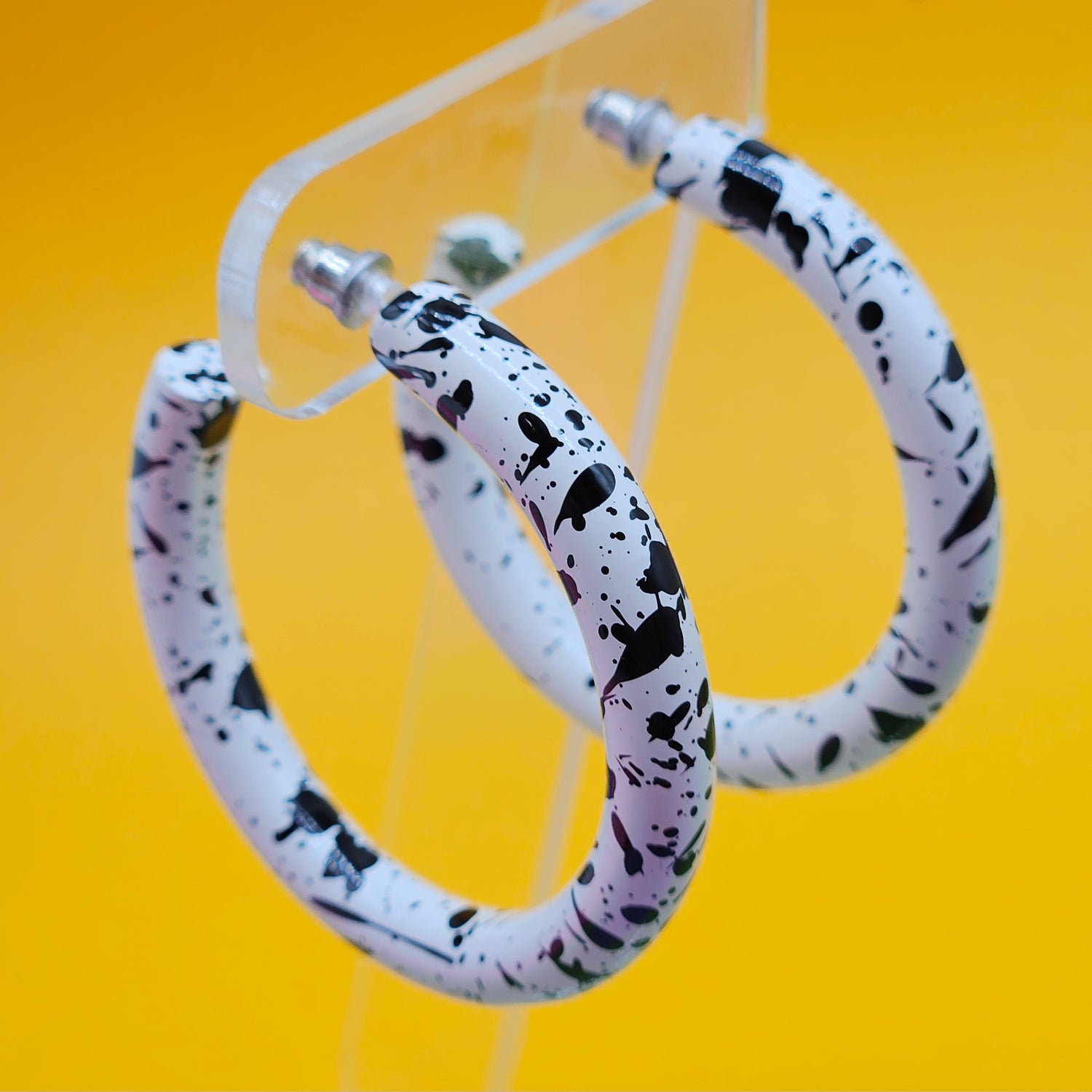 Vintage Archives: Ink Splatter Hoop Earrings