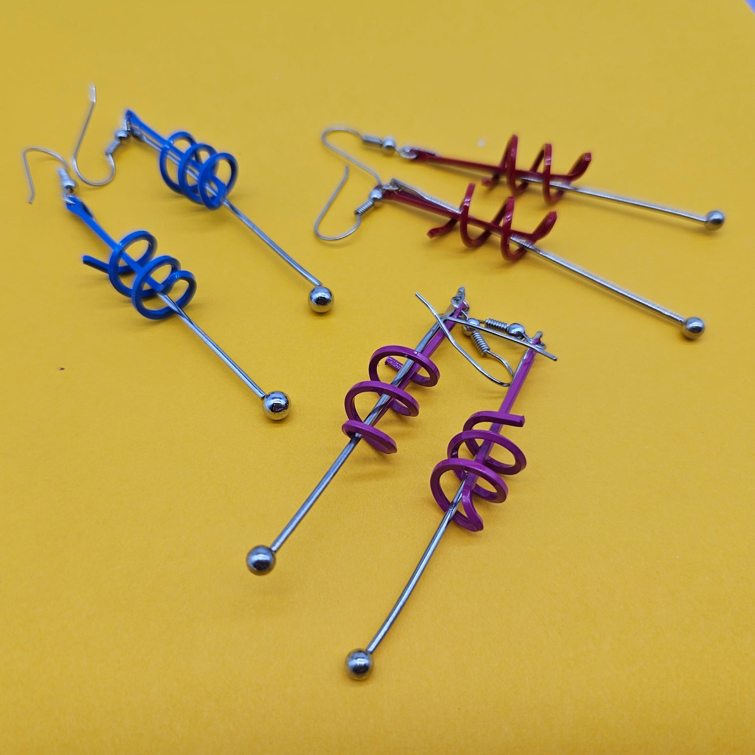 Vintage Archives: Scribble Line Drop Earrings