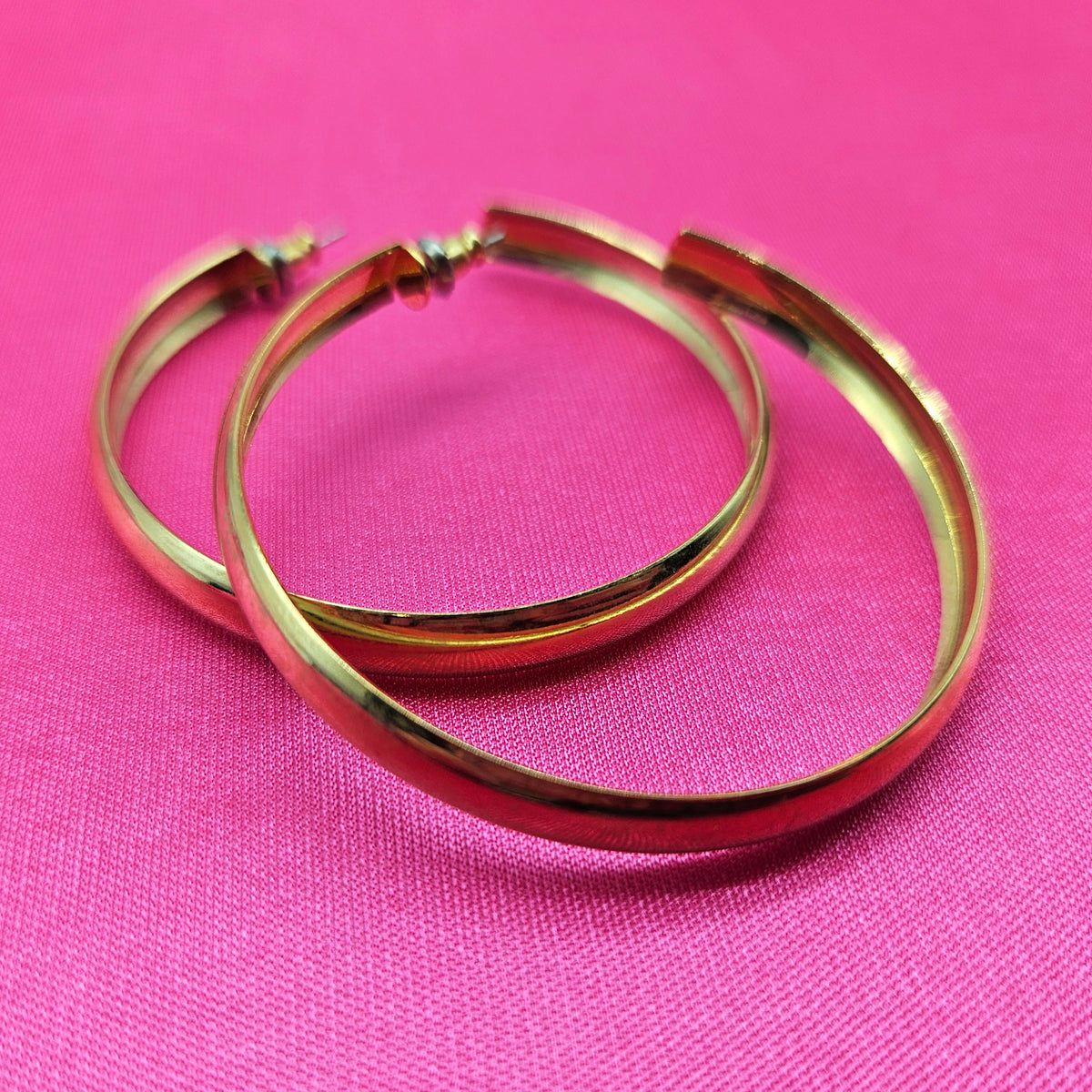 Vintage Archives: Golden Curve Hoop Earrings