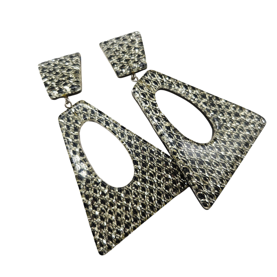 Vintage Archives: Metallic Weave Statement Clip On Earrings